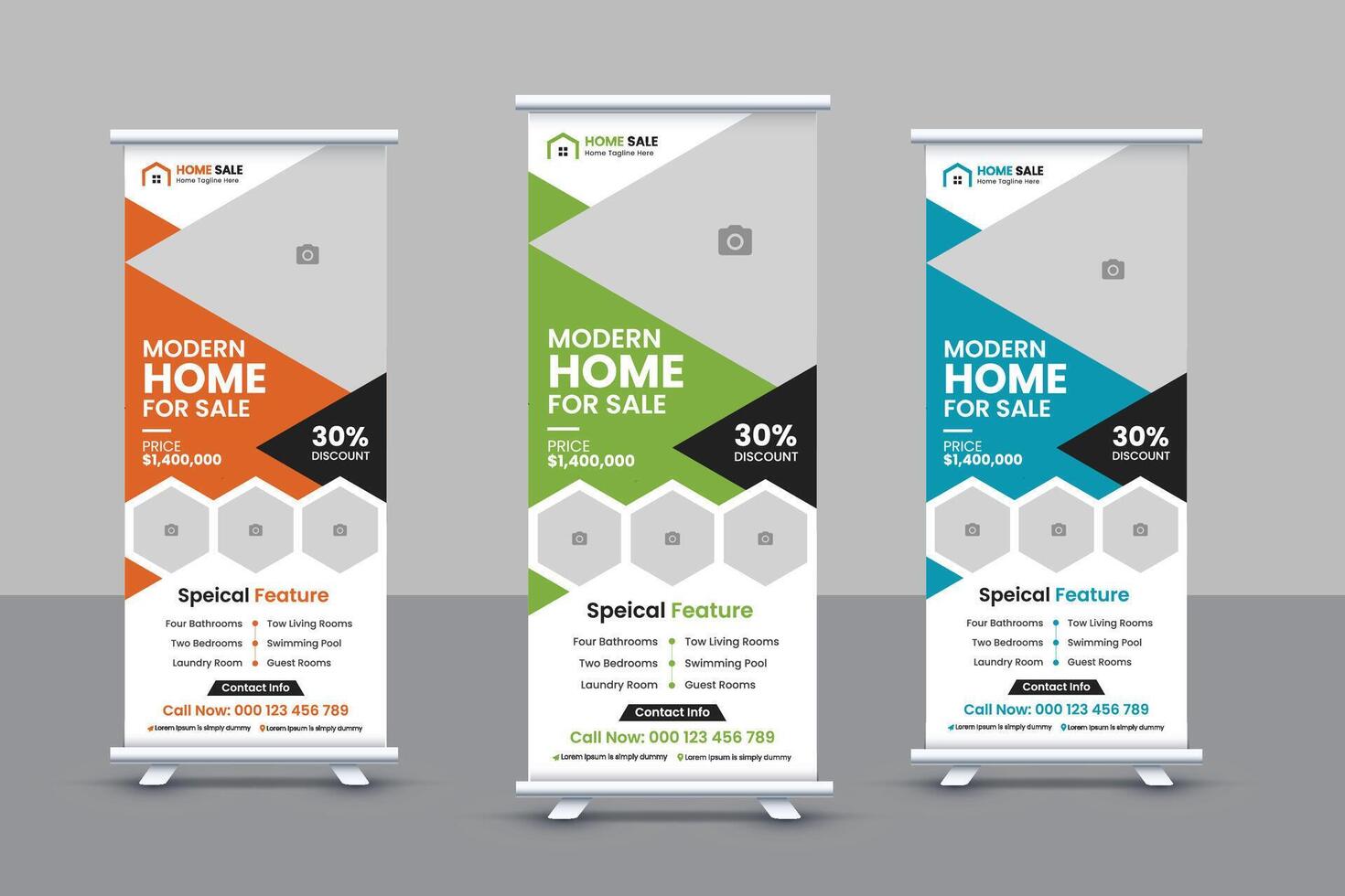 Real Estate Roll-up Design Template vector