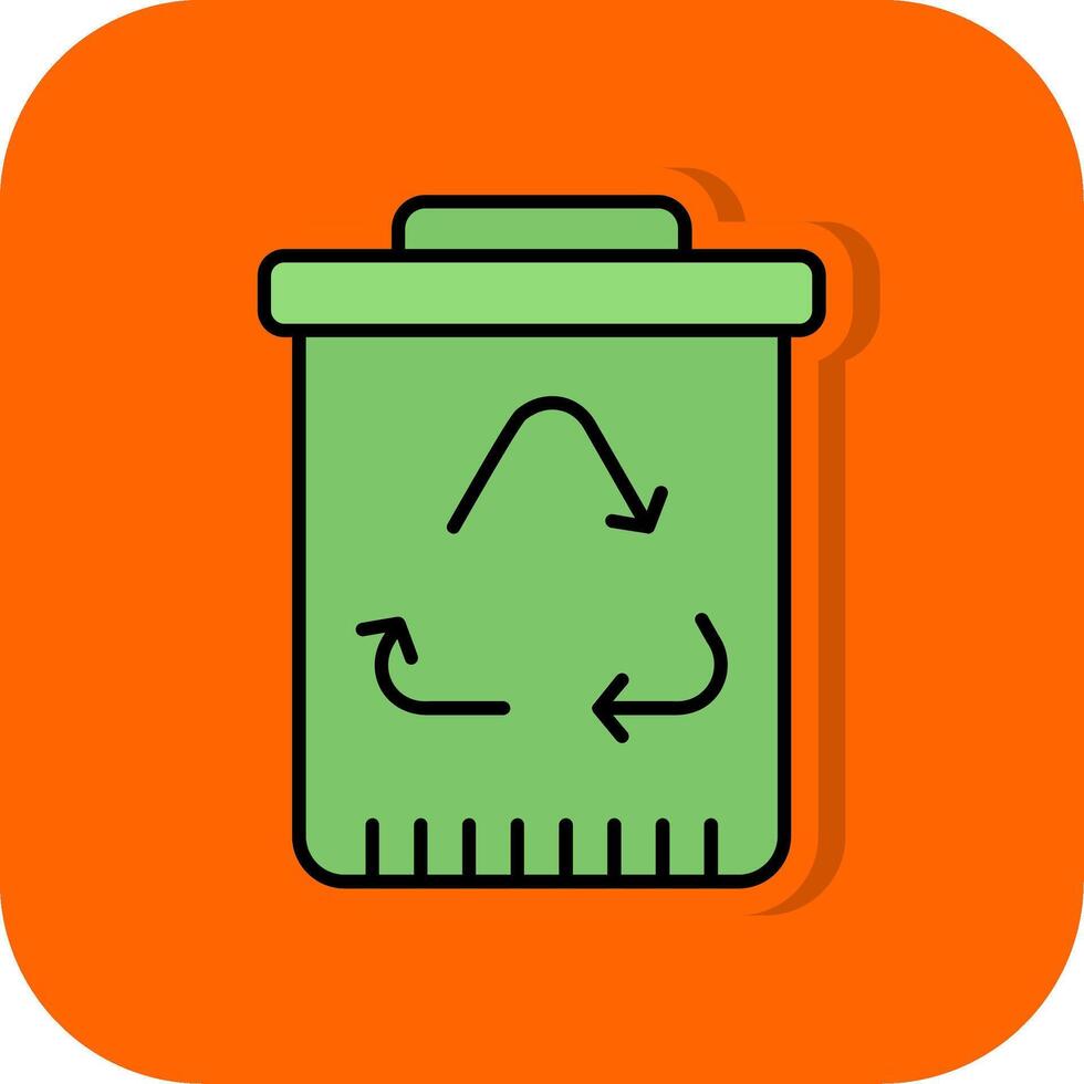 Recycling Filled Orange background Icon vector