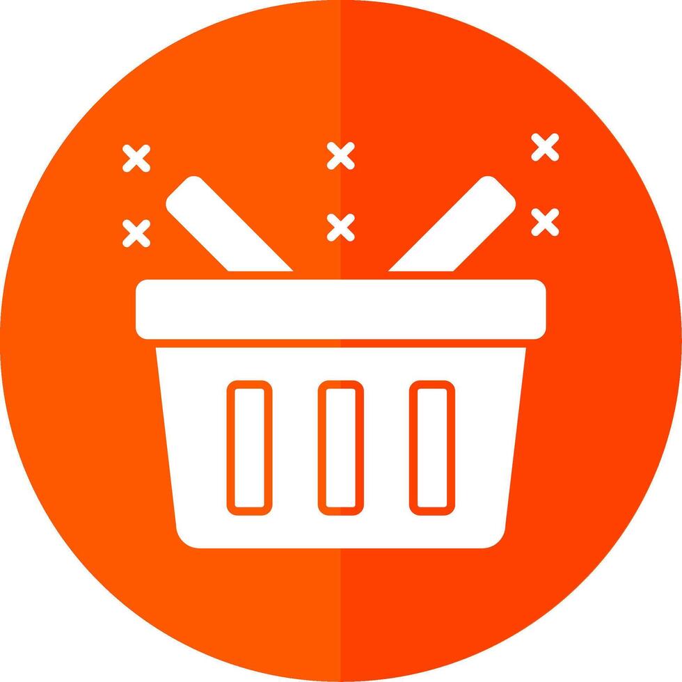 Basket Glyph Red Circle Icon vector