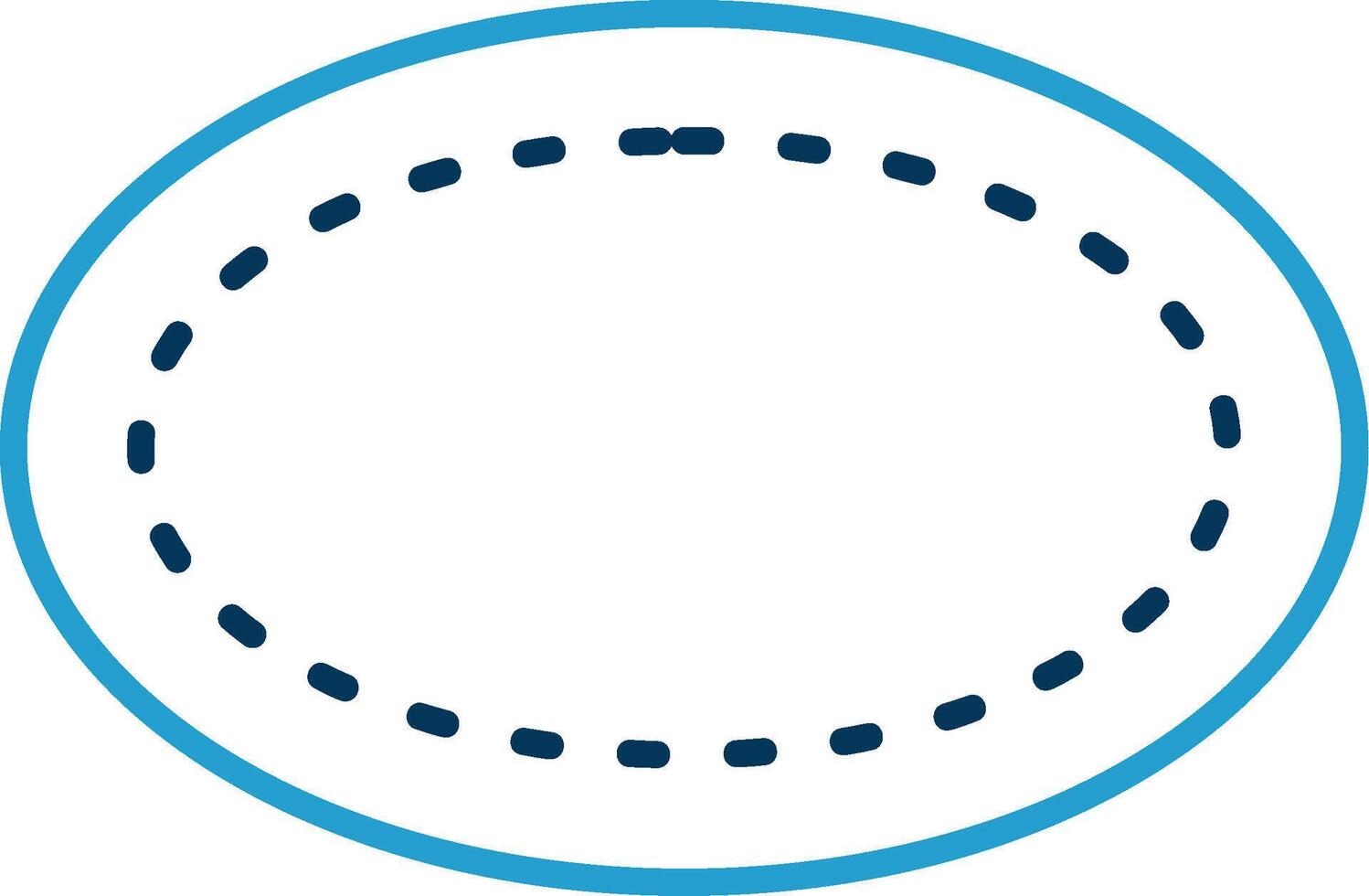 Oval Line Blue Two Color Icon vector