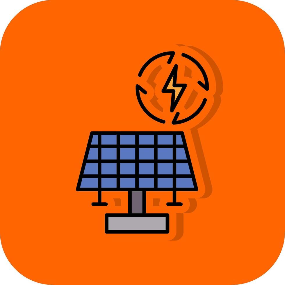 Renewable Energy Filled Orange background Icon vector