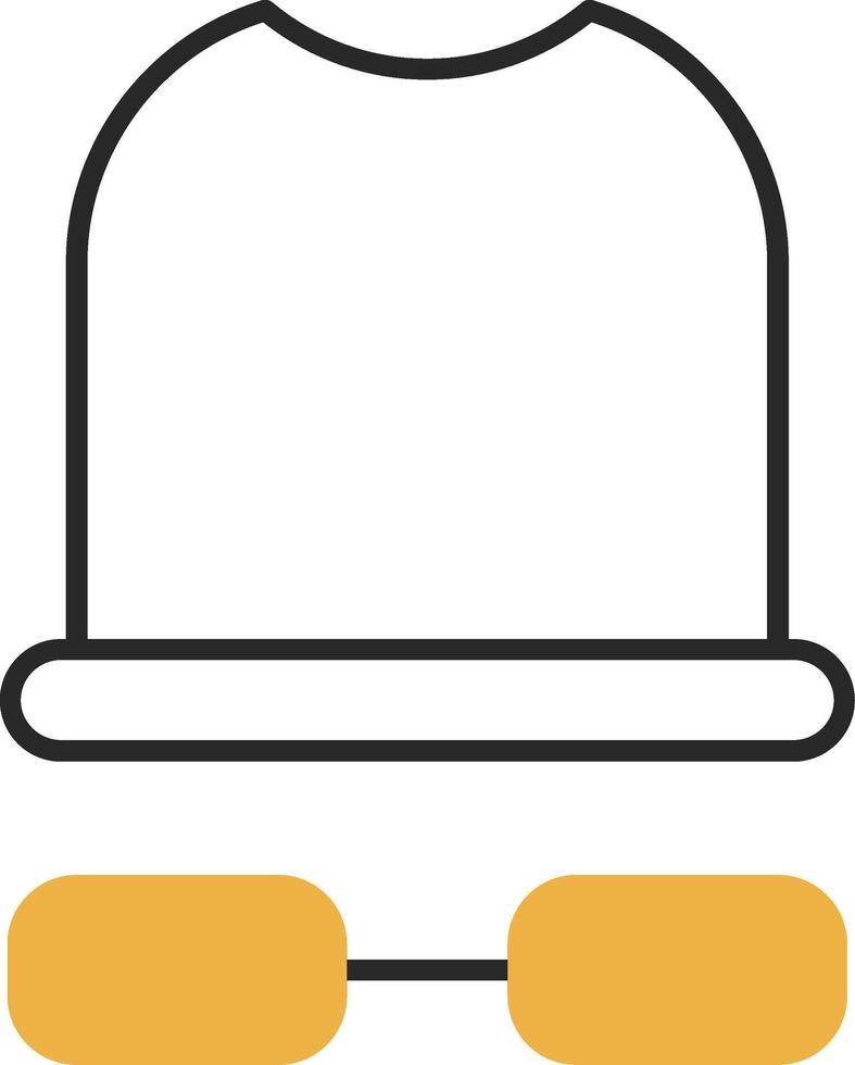 White Hat Skined Filled Icon vector