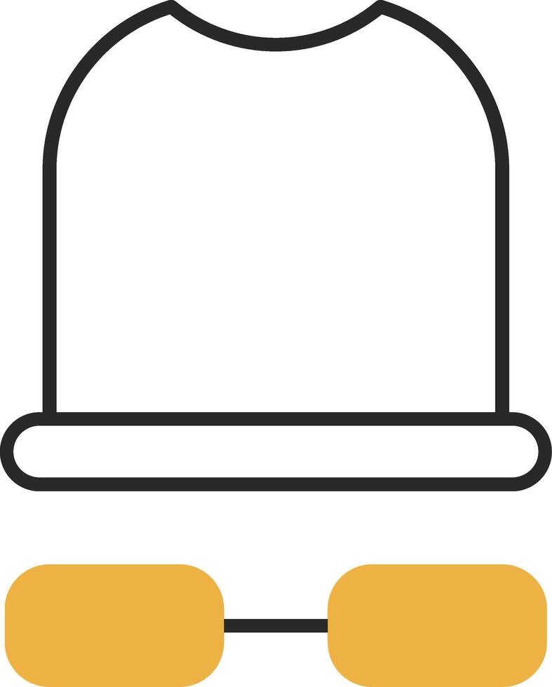 White Hat Skined Filled Icon vector