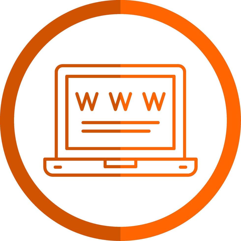 Laptop Line Orange Circle Icon vector