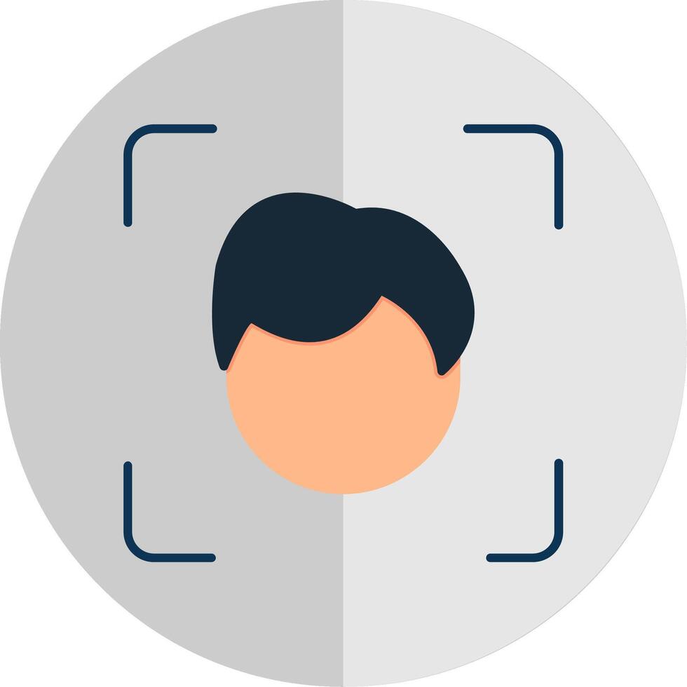 Face Scan Flat Scale Icon vector