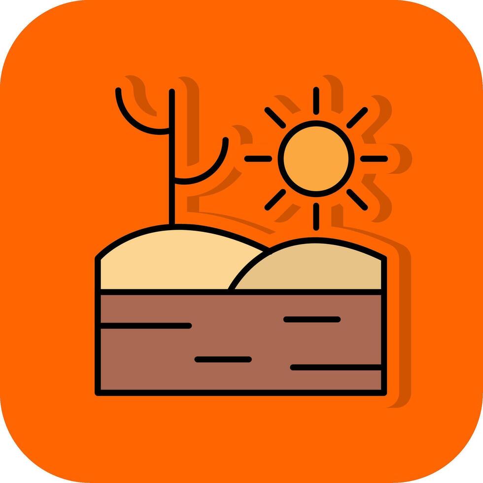 Desert Filled Orange background Icon vector