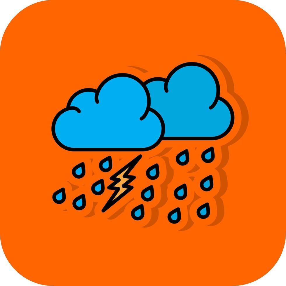 Extreme Weather Filled Orange background Icon vector