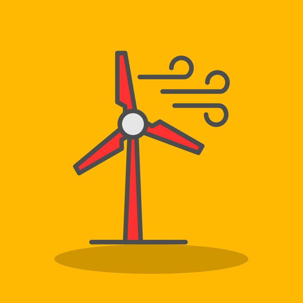 Windmills Filled Shadow Icon vector