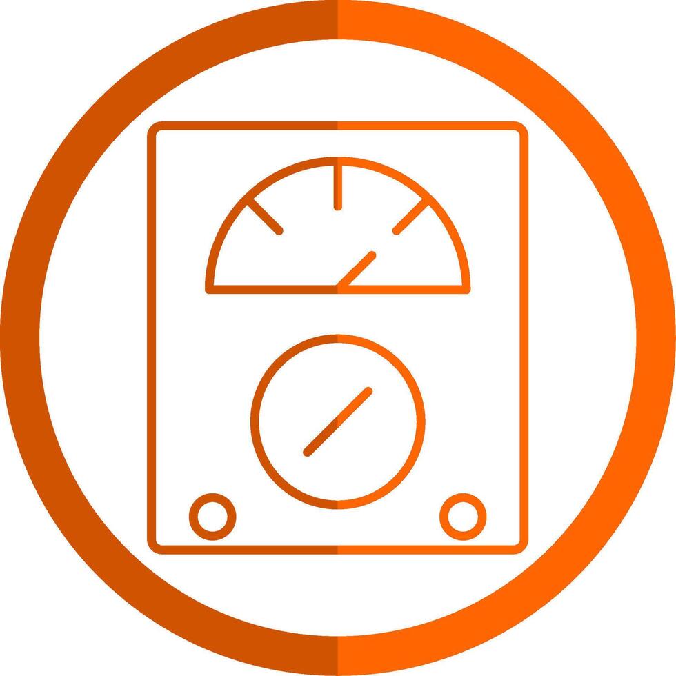 Voltmeter Line Orange Circle Icon vector