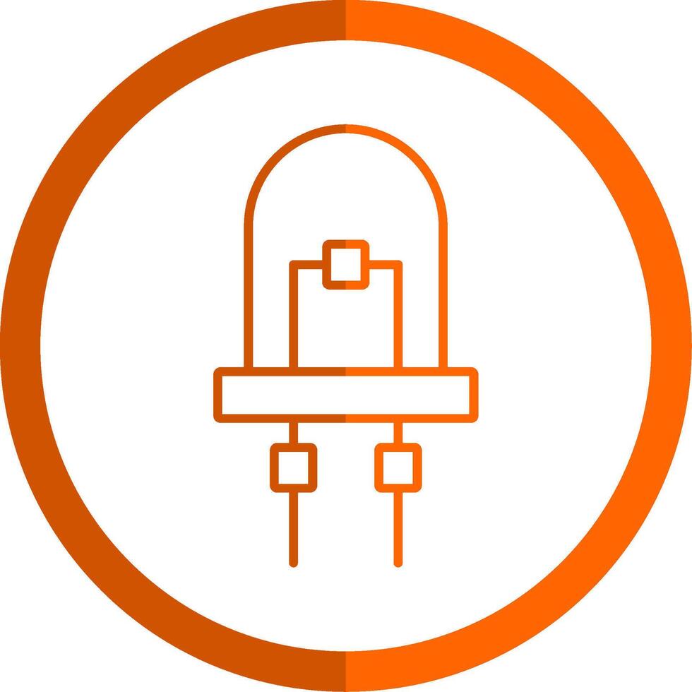 Diode Line Orange Circle Icon vector