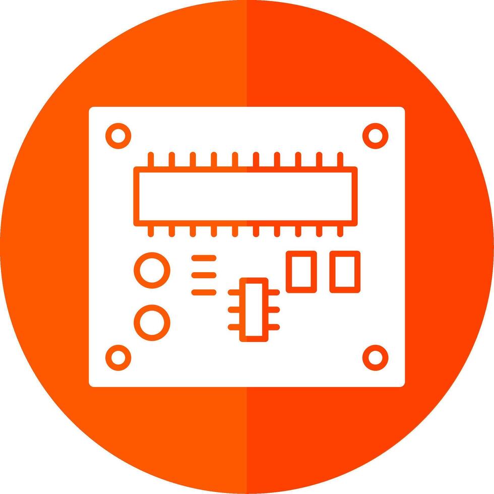 tarjeta de circuito impreso tablero glifo rojo circulo icono vector