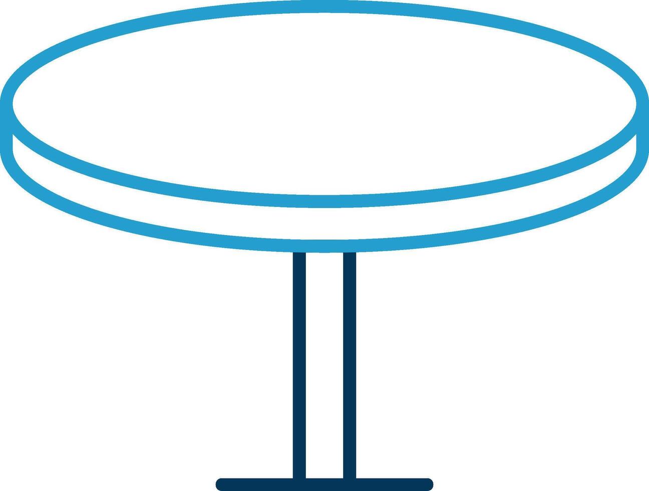 Round Table Line Blue Two Color Icon vector