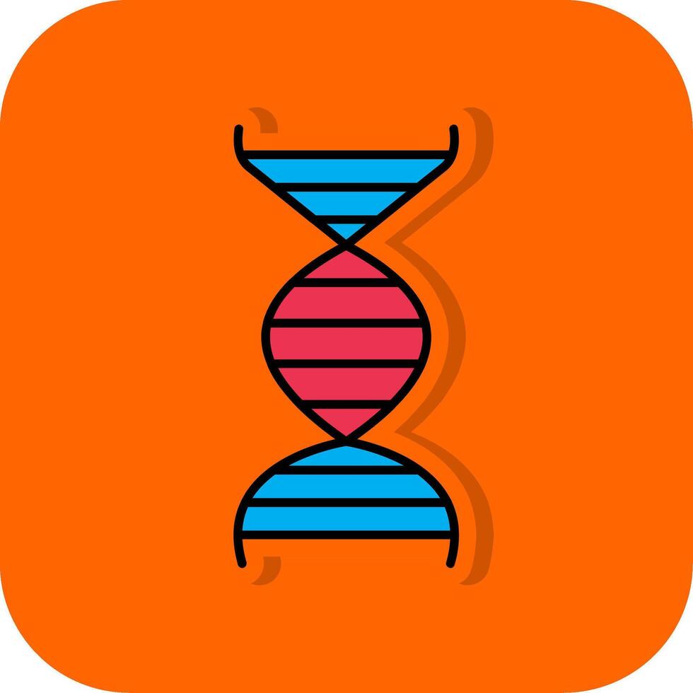 Dna Filled Orange background Icon vector