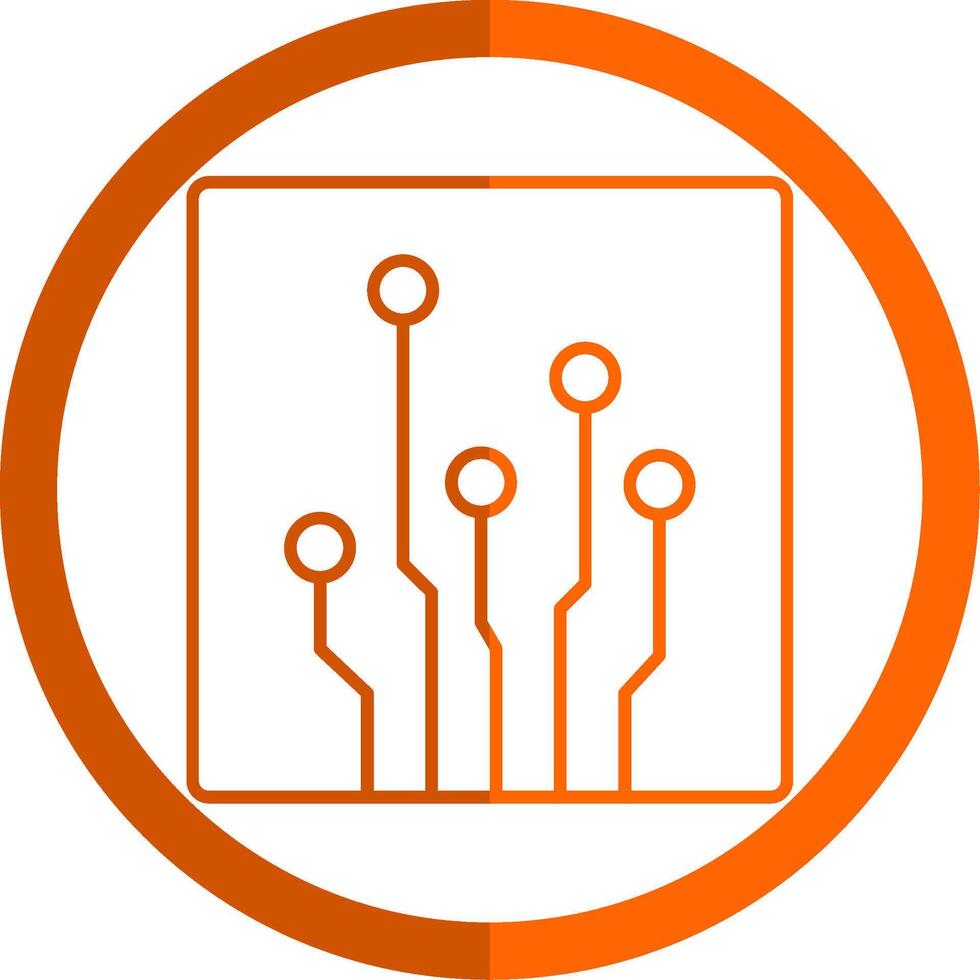 Circuit Line Orange Circle Icon vector
