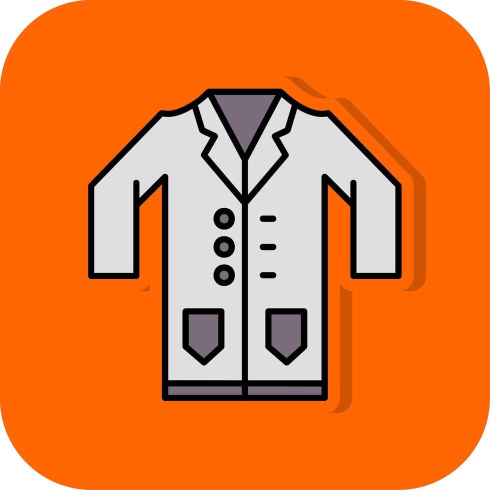Lab Coat Filled Orange background Icon vector