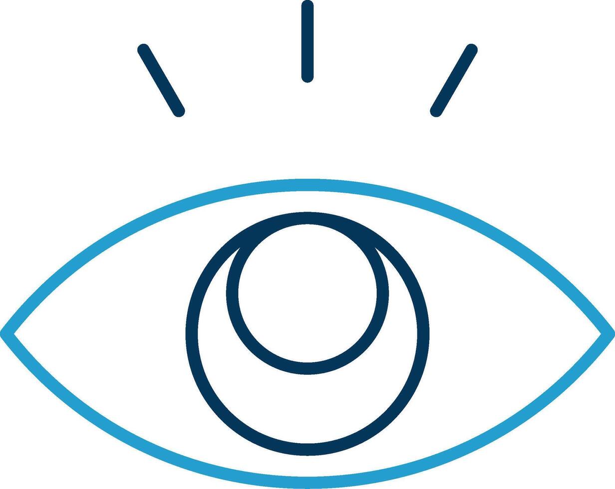 Eye Line Blue Two Color Icon vector