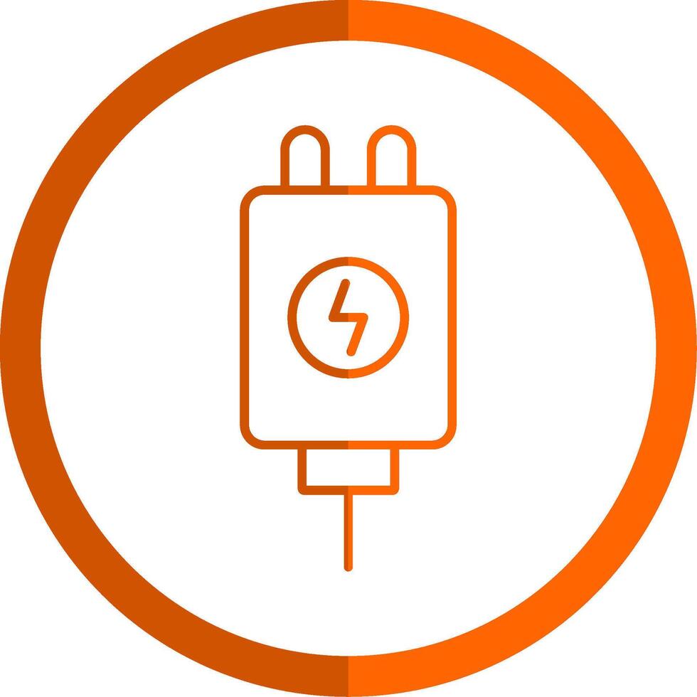 Adapter Line Orange Circle Icon vector