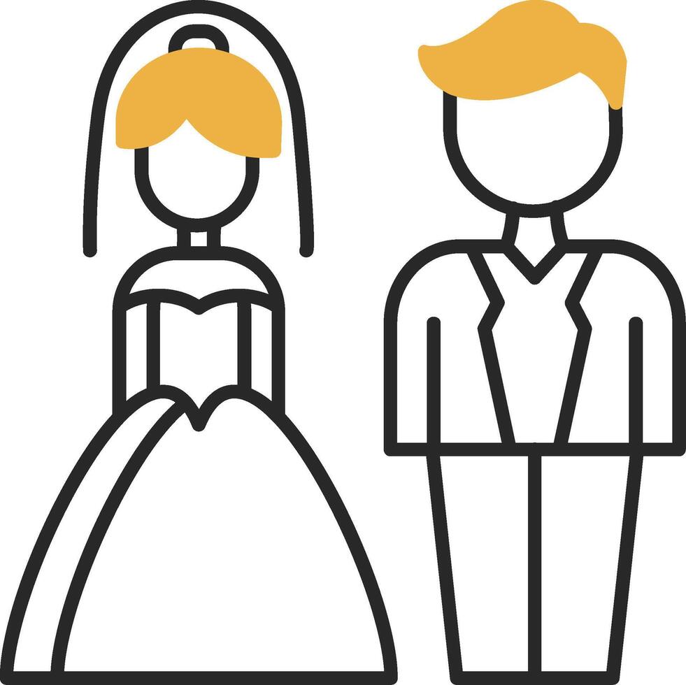 Pareja desollado lleno icono vector