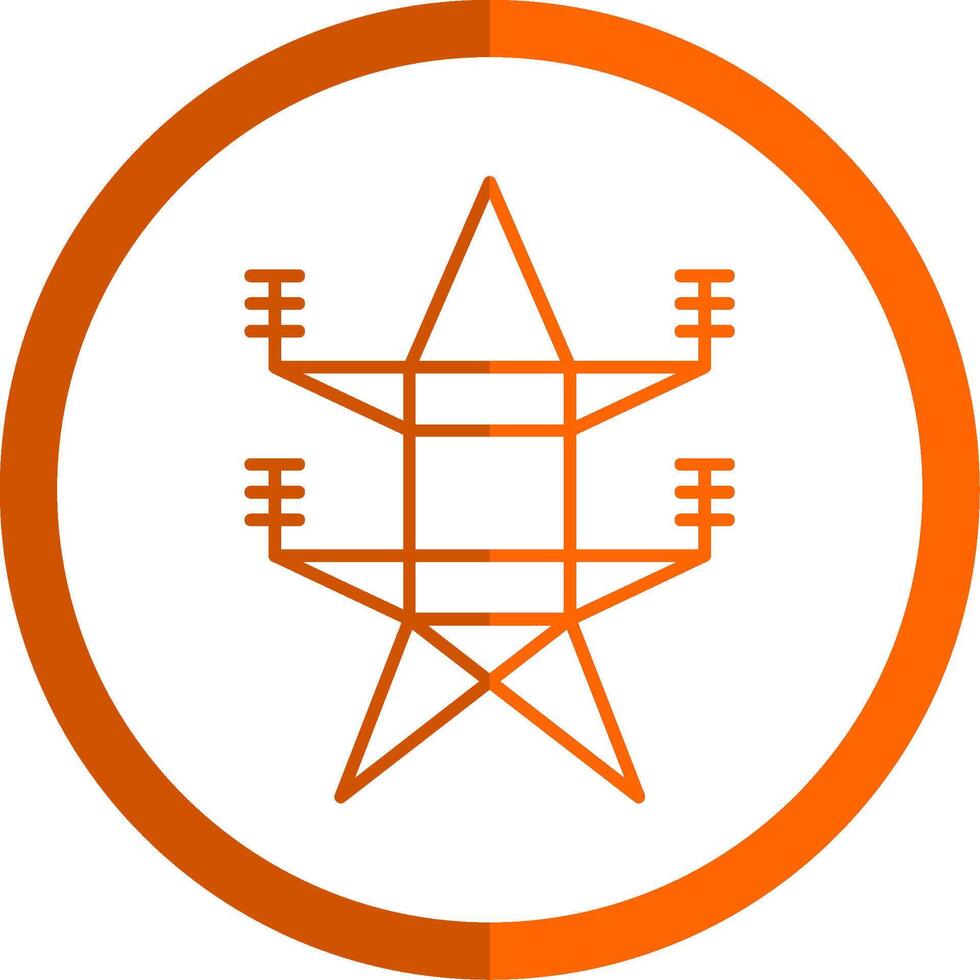 Electricity Line Orange Circle Icon vector