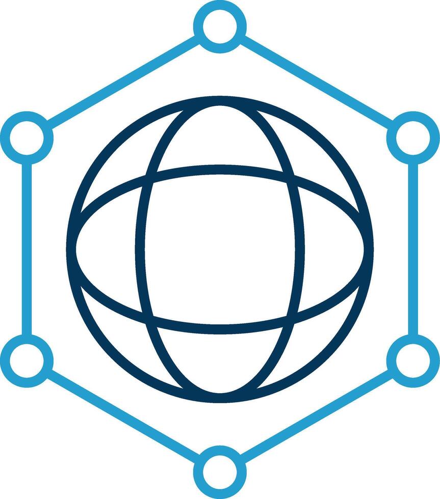 Network Line Blue Two Color Icon vector