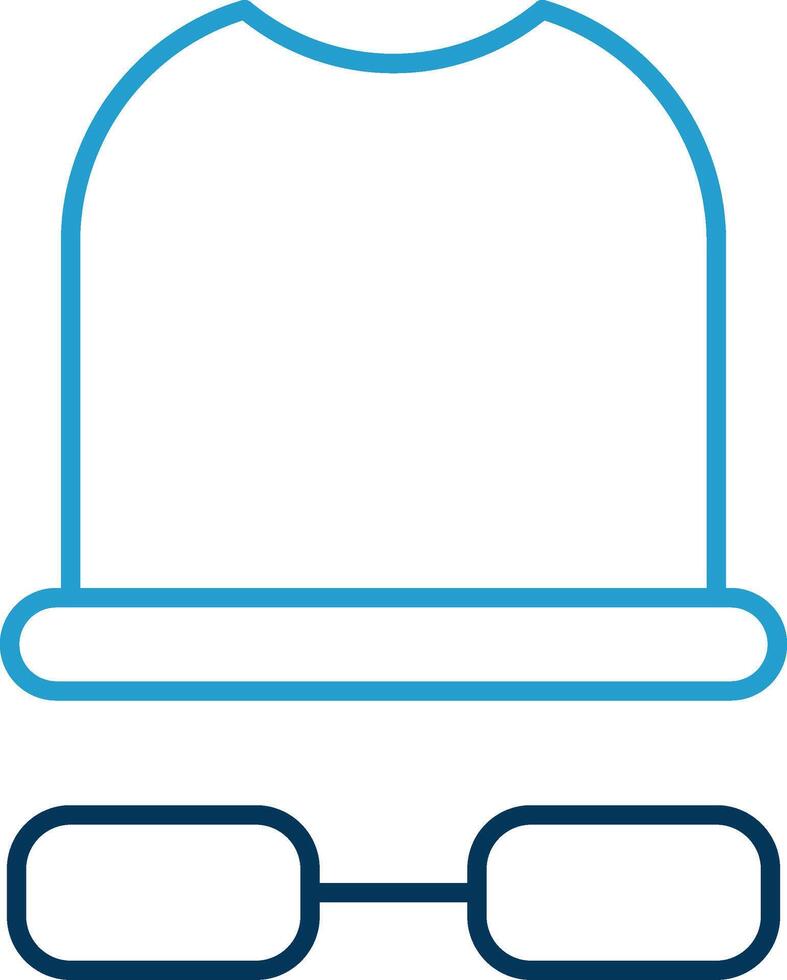 White Hat Line Blue Two Color Icon vector