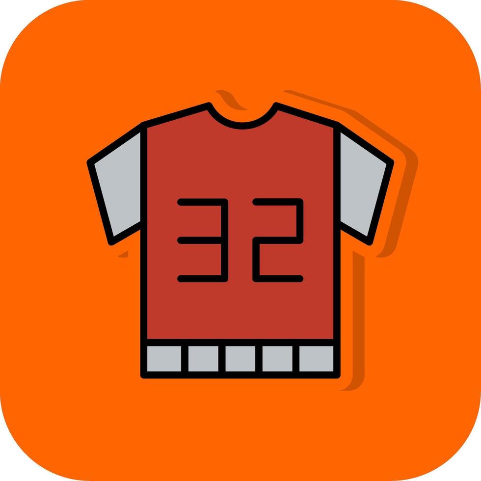 Football Jersey Filled Orange background Icon vector