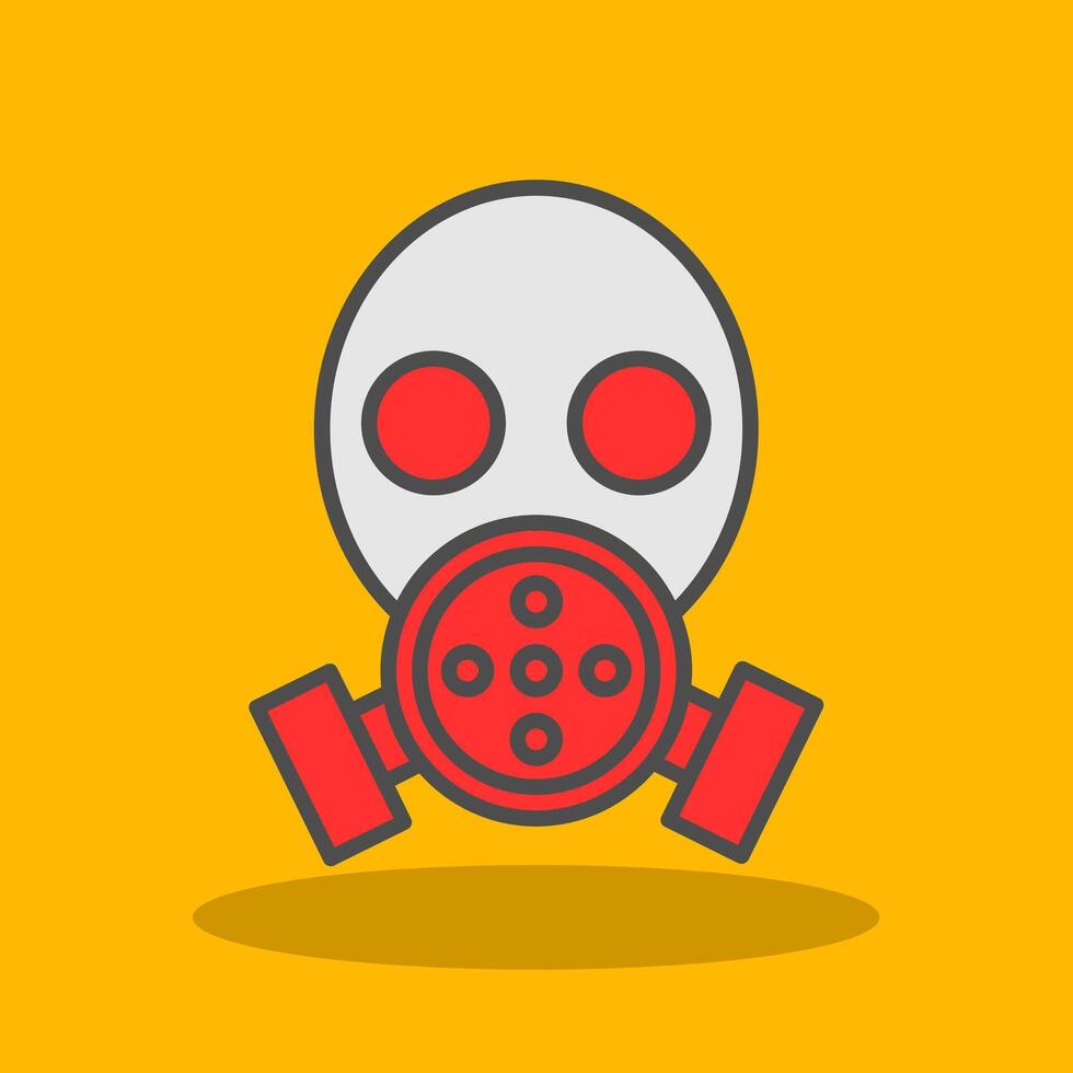 Gas Mask Filled Shadow Icon vector