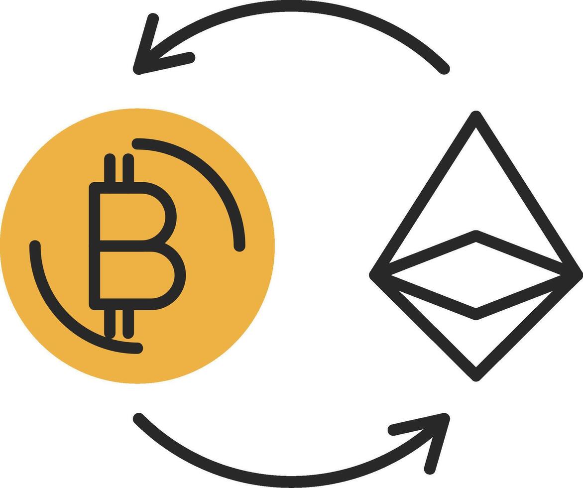 Ethereum Skined Filled Icon vector