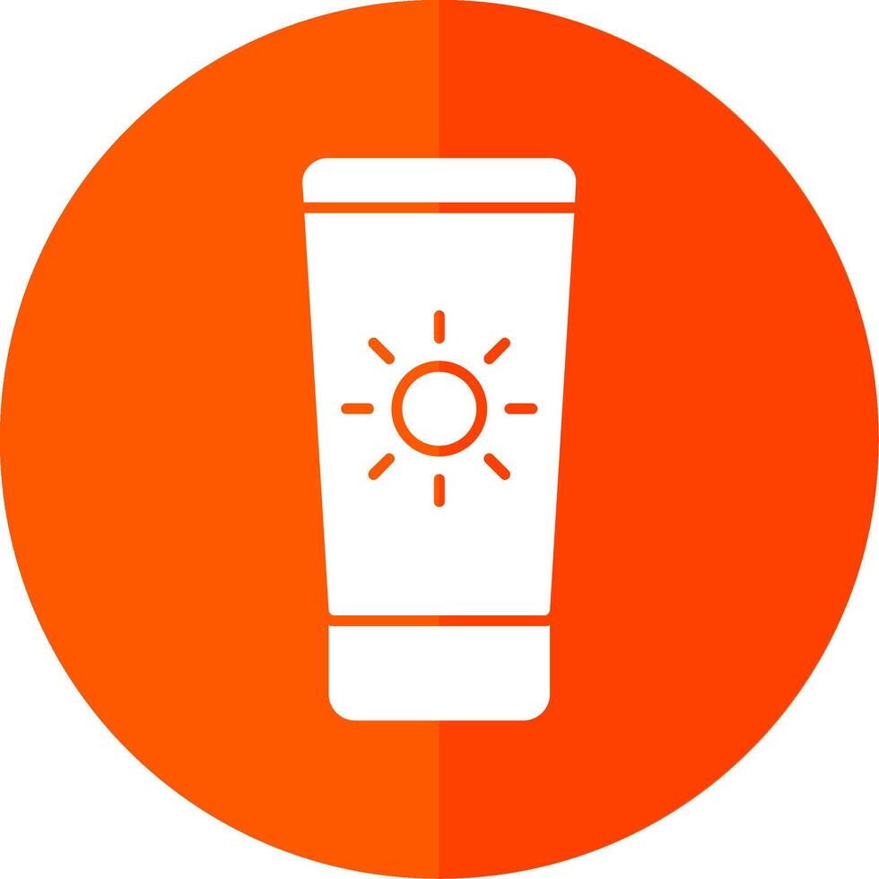 Sun Cream Glyph Red Circle Icon vector