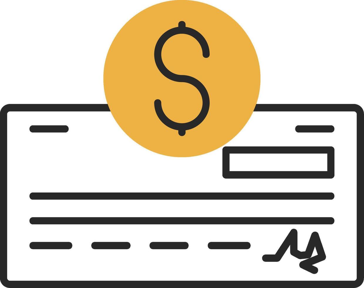 Pay Check Skined Filled Icon vector