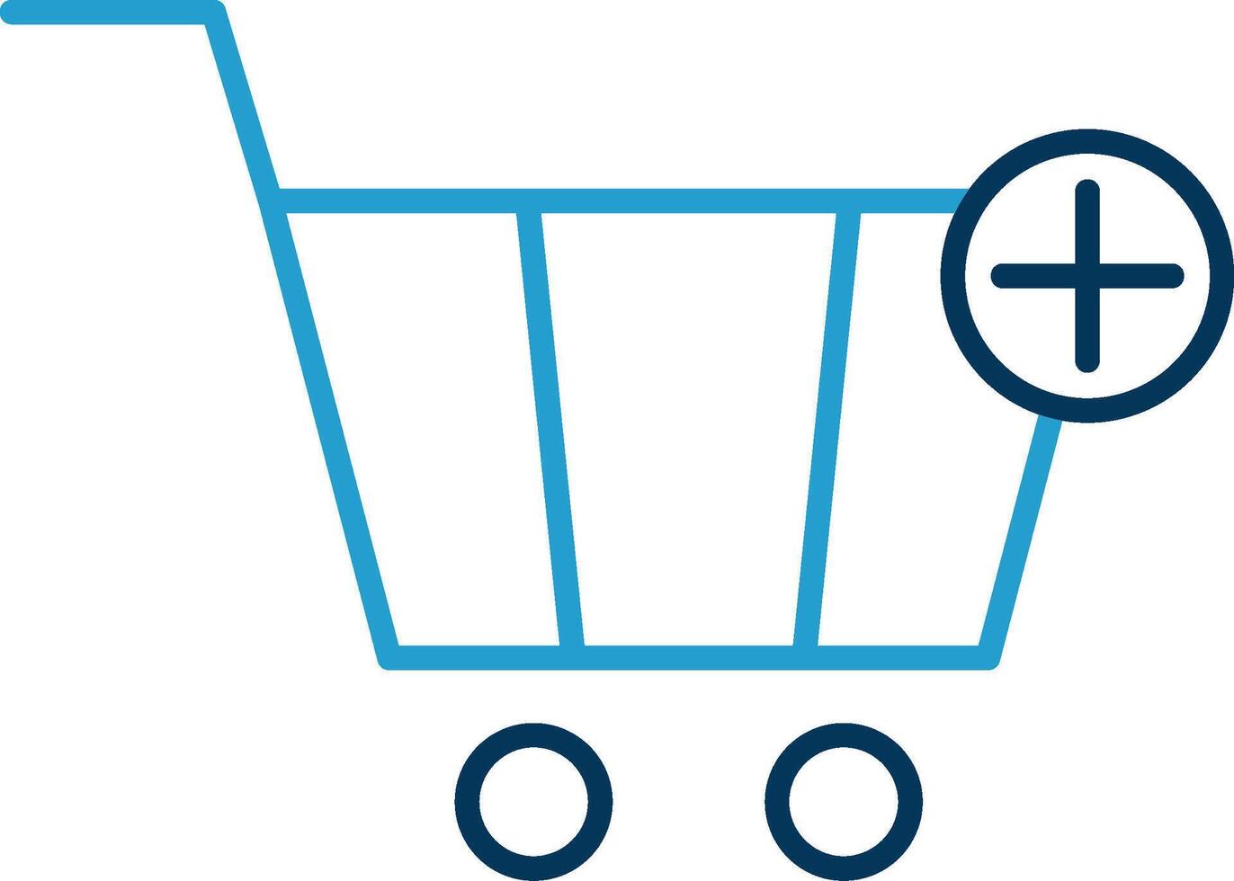 Add To Cart Line Blue Two Color Icon vector