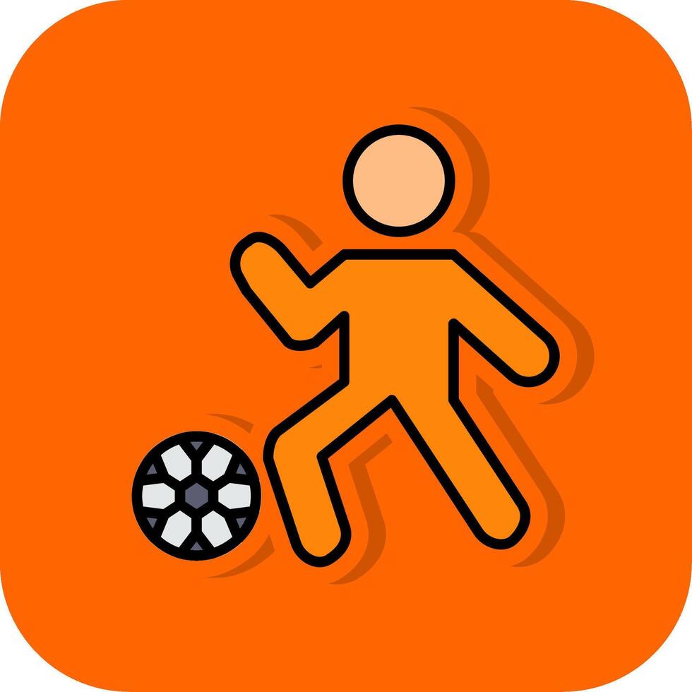 Football Player Filled Orange background Icon vector