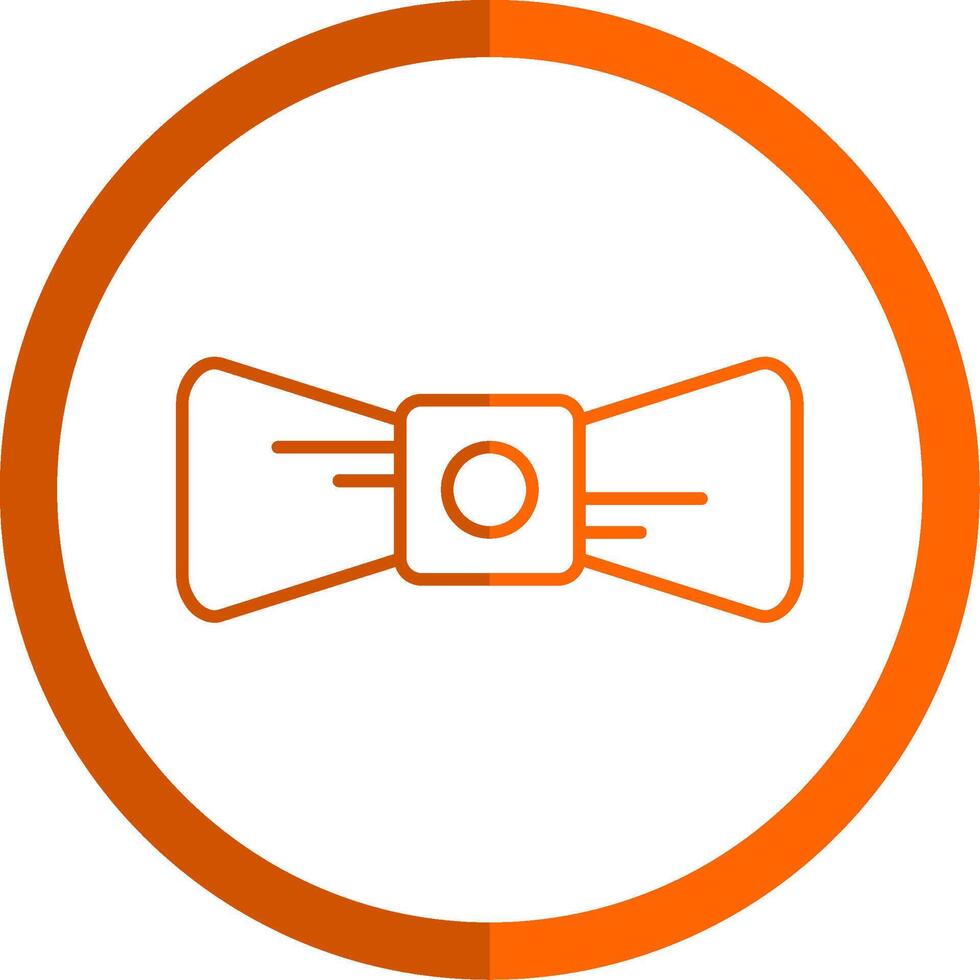 Bow Tie Line Orange Circle Icon vector