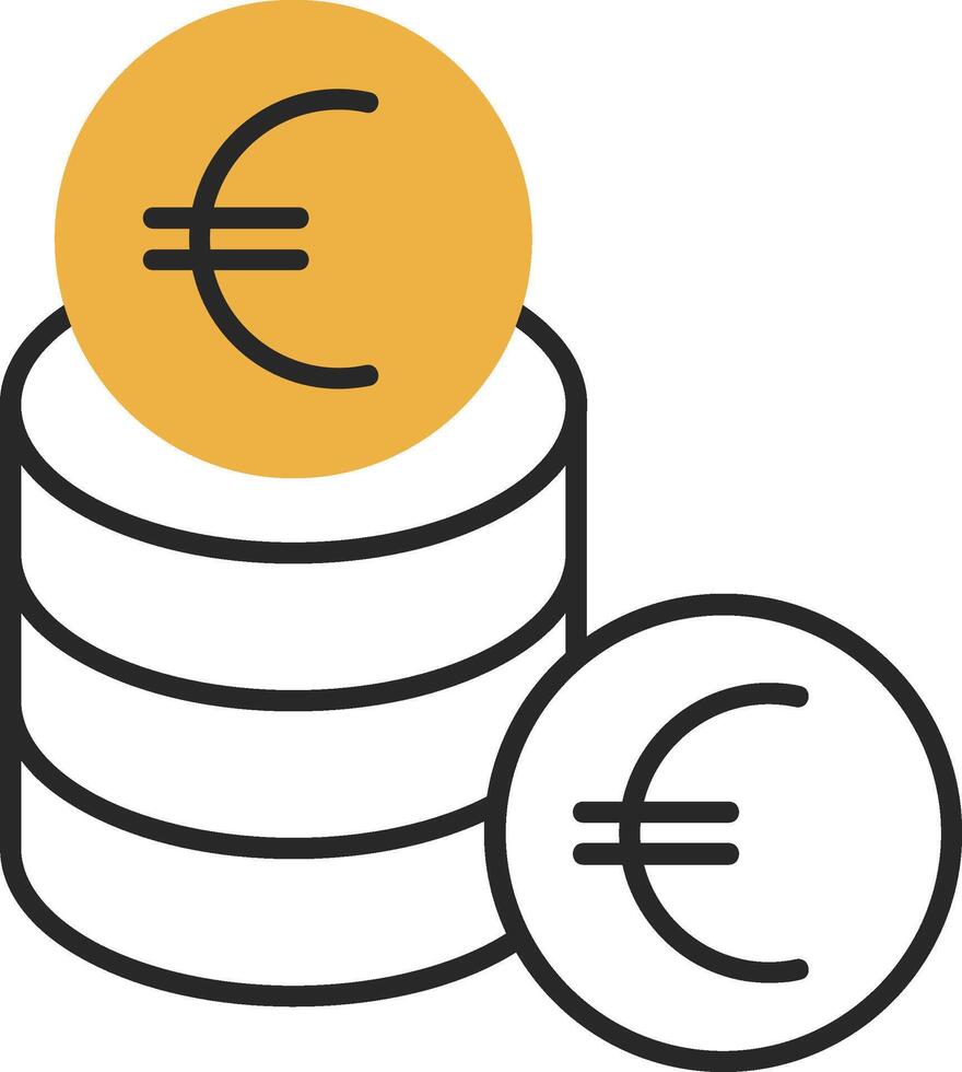 euro desollado lleno icono vector