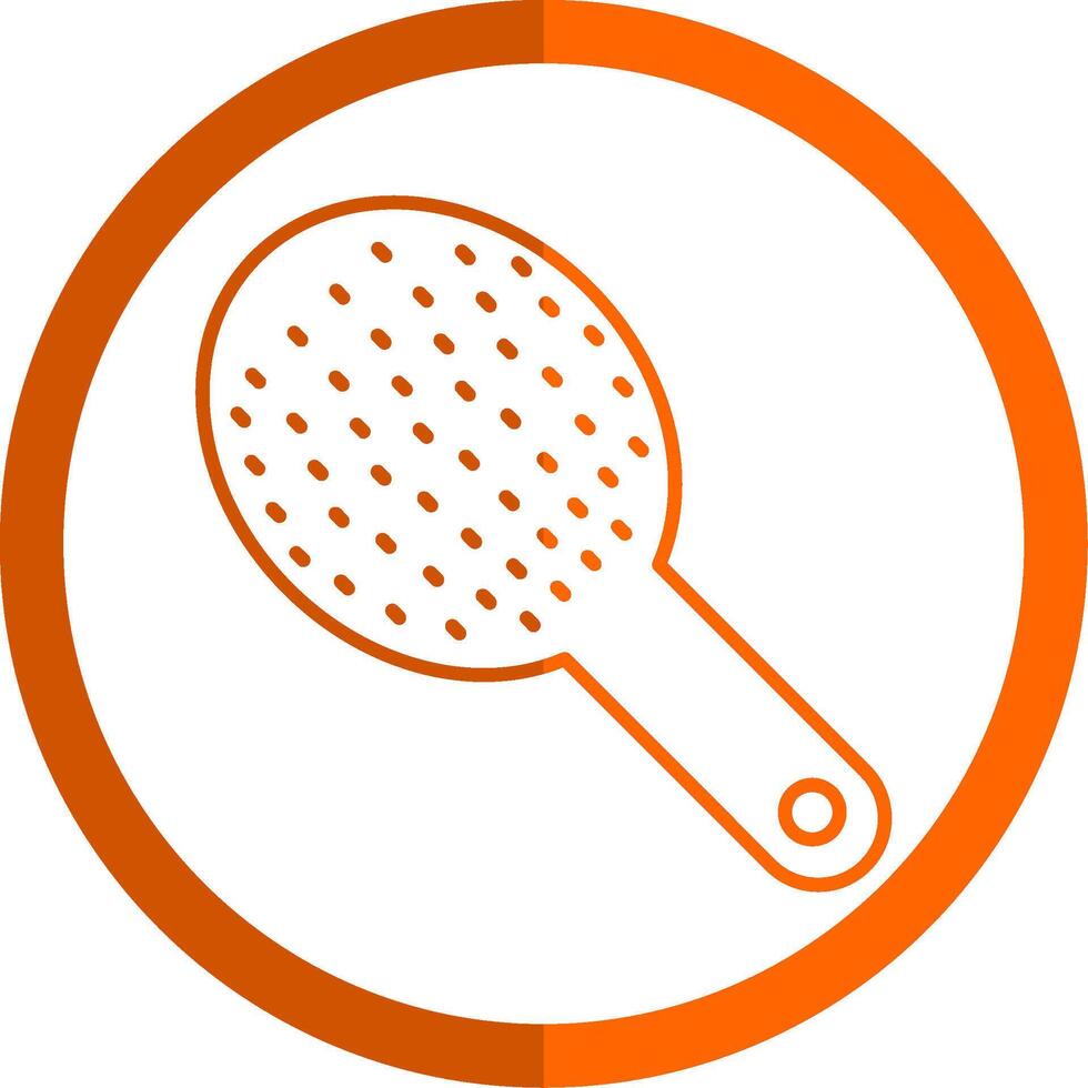 pelo cepillo línea naranja circulo icono vector