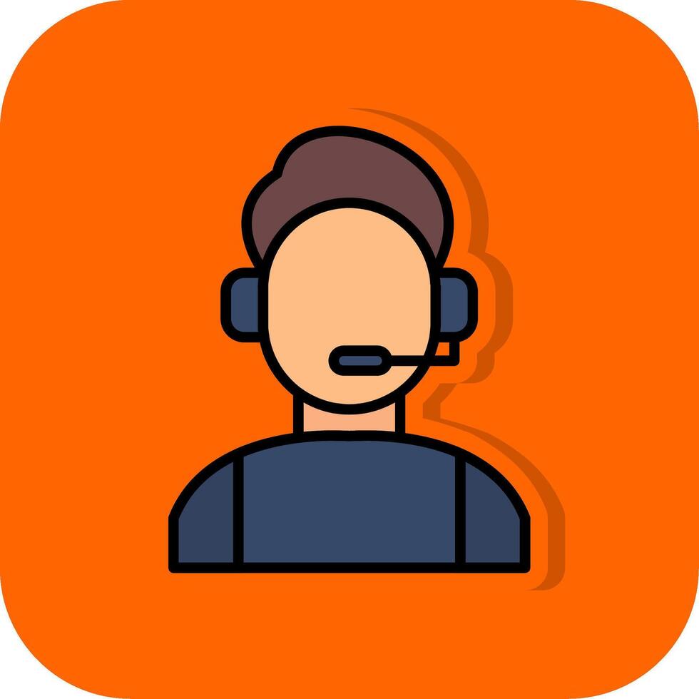 Commentator Filled Orange background Icon vector