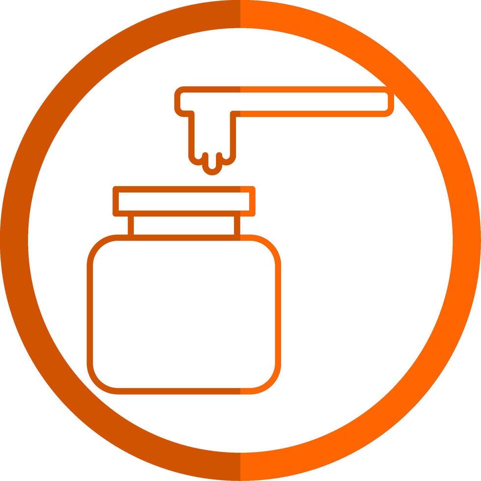 Wax Line Orange Circle Icon vector