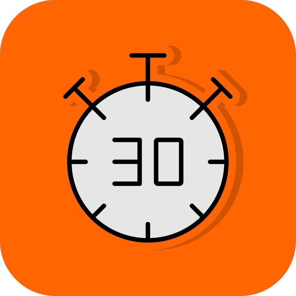 medio hora lleno naranja antecedentes icono vector