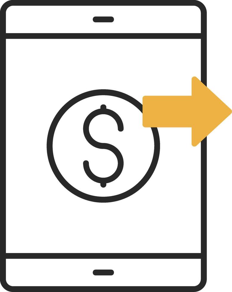 Send Money Skined Filled Icon vector