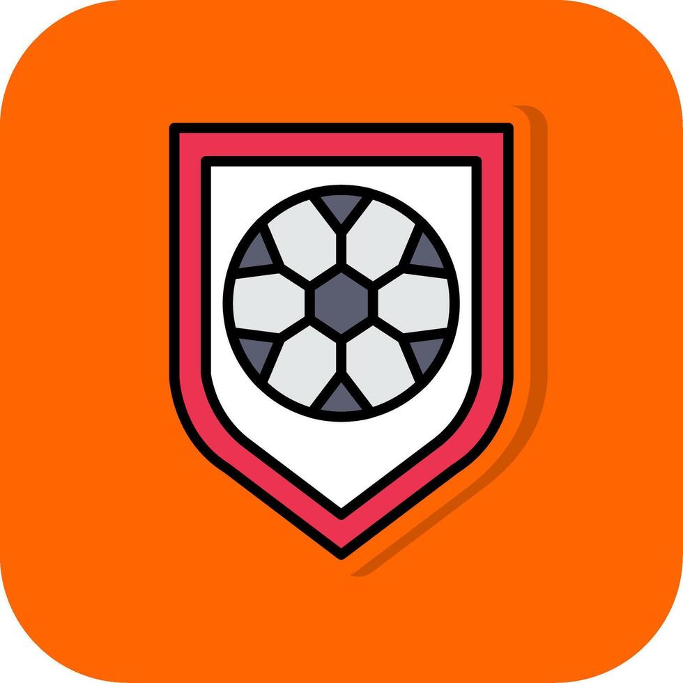 Football Badge Filled Orange background Icon vector