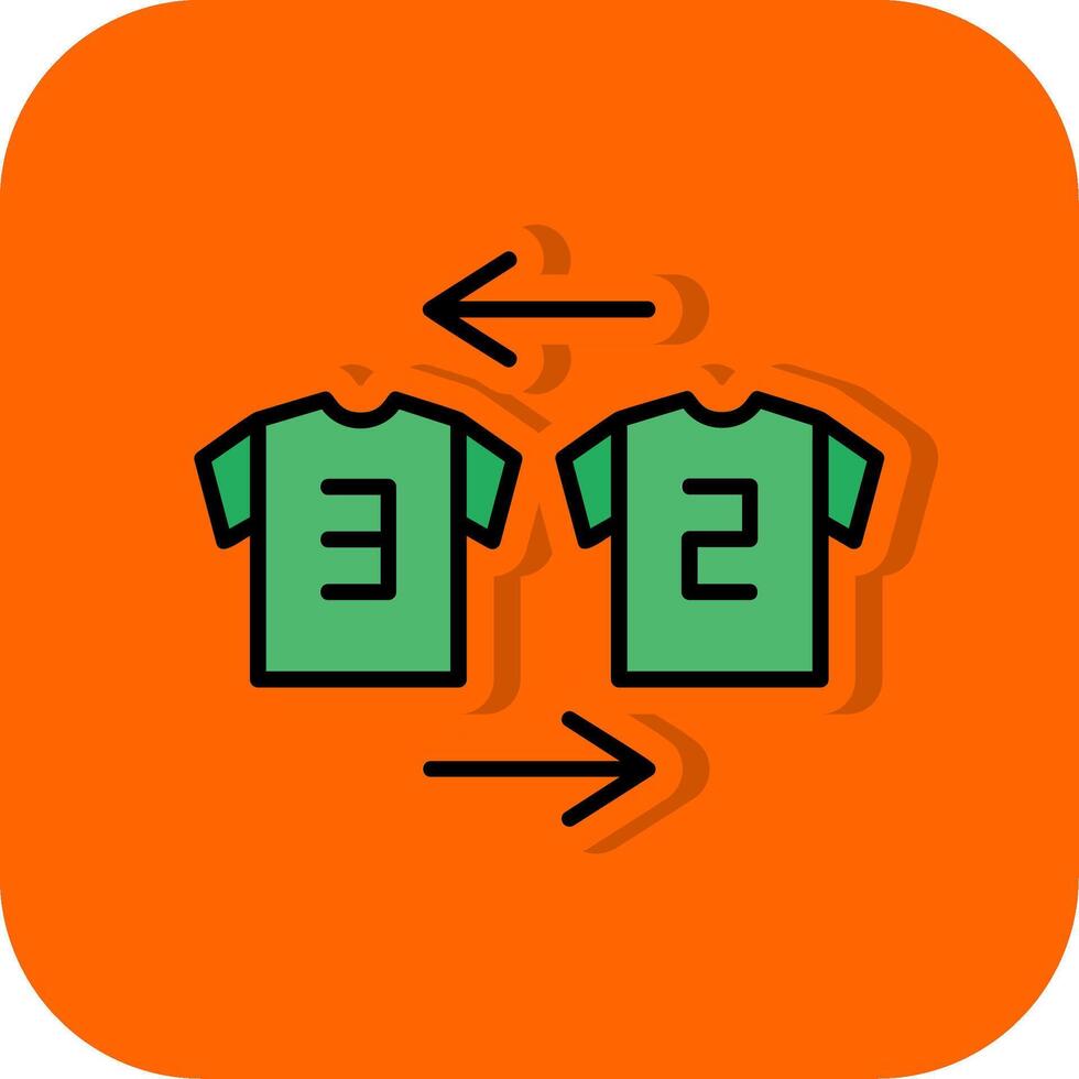 Substitution Filled Orange background Icon vector