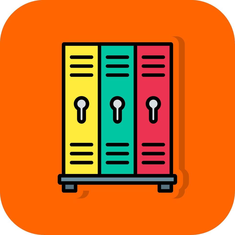 Lockers Filled Orange background Icon vector