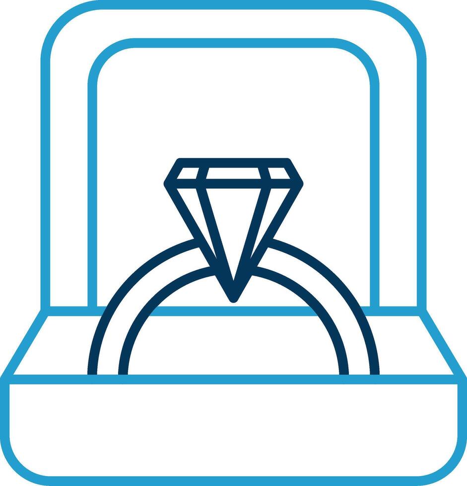 Ring Box Line Blue Two Color Icon vector