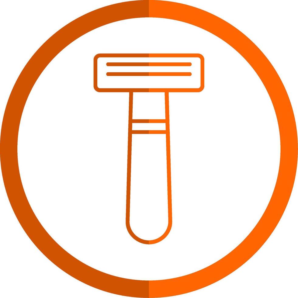 Shaving Razor Line Orange Circle Icon vector