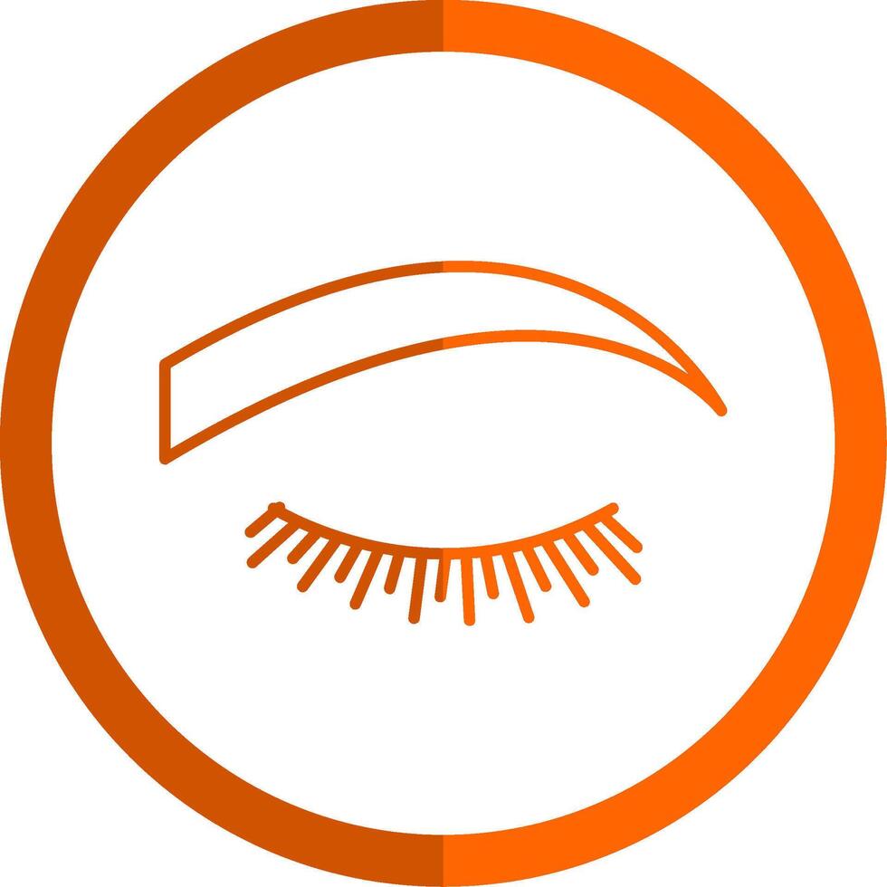 Eyebrow Line Orange Circle Icon vector
