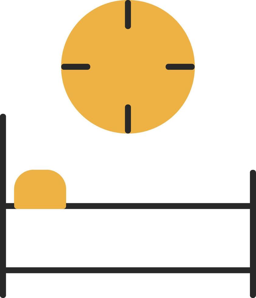 Bed Time Skined Filled Icon vector