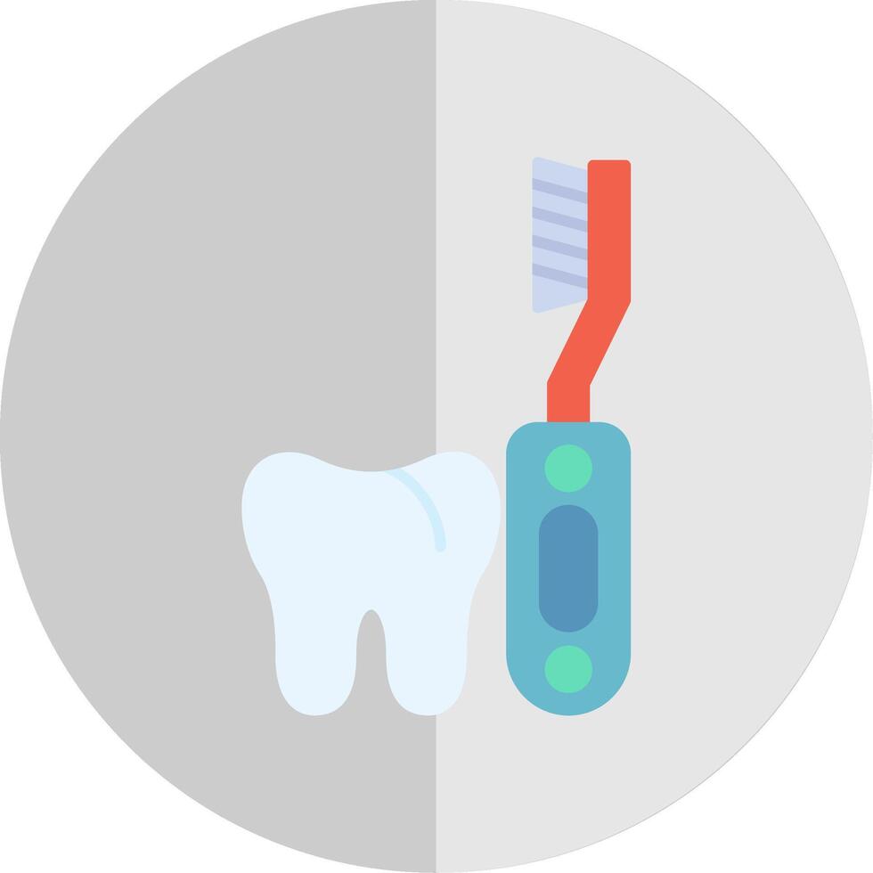 eléctrico cepillo de dientes plano escala icono vector