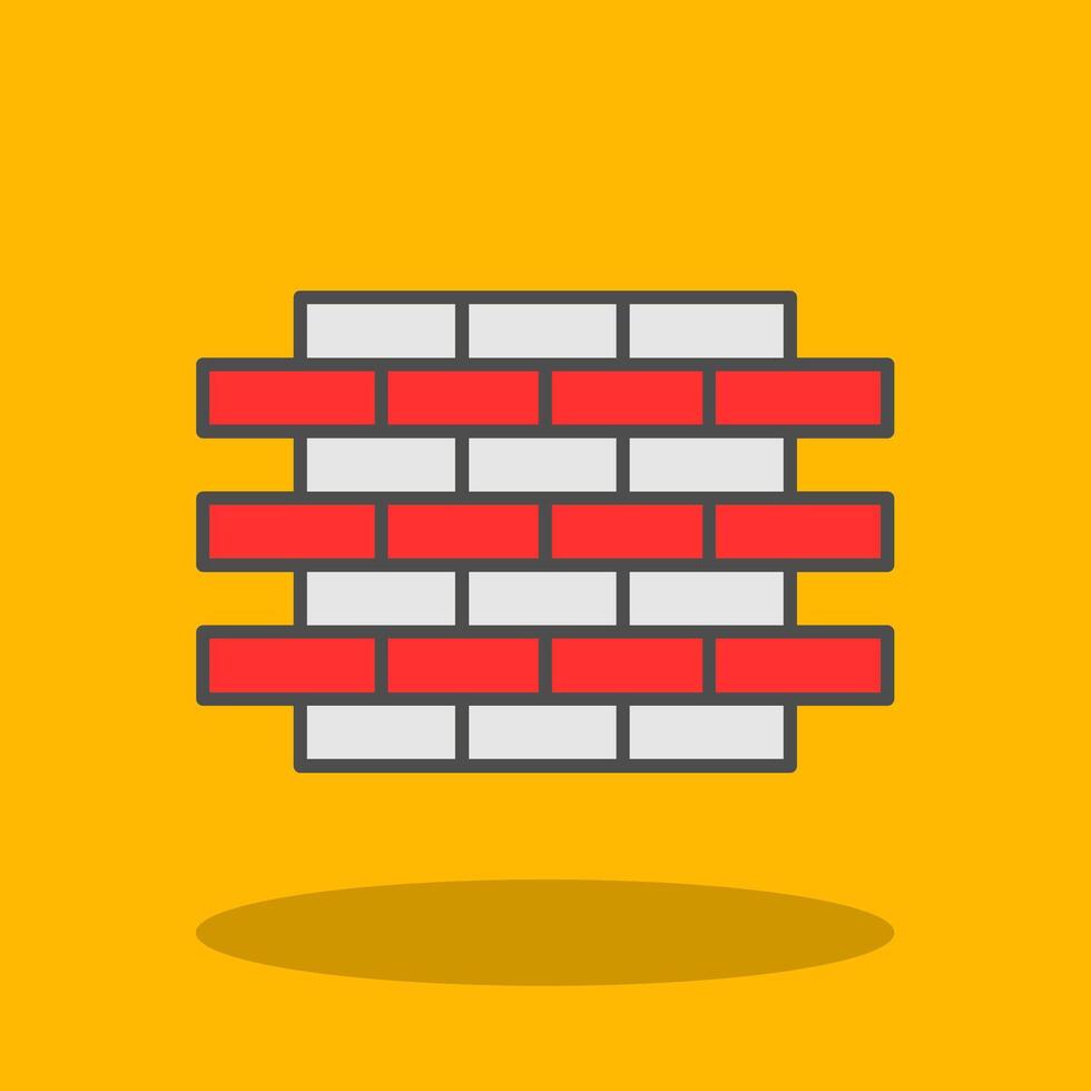 Brick Wall Filled Shadow Icon vector