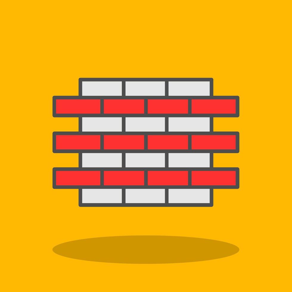 Brick Wall Filled Shadow Icon vector