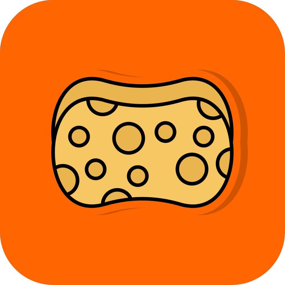 Sponge Filled Orange background Icon vector